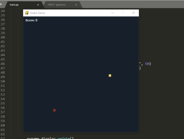 Python code for snake game