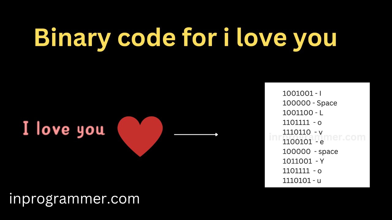 Binary code for i love you