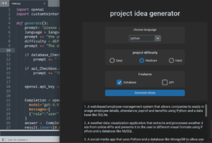 Build Coding project idea generator using Chatgpt and python