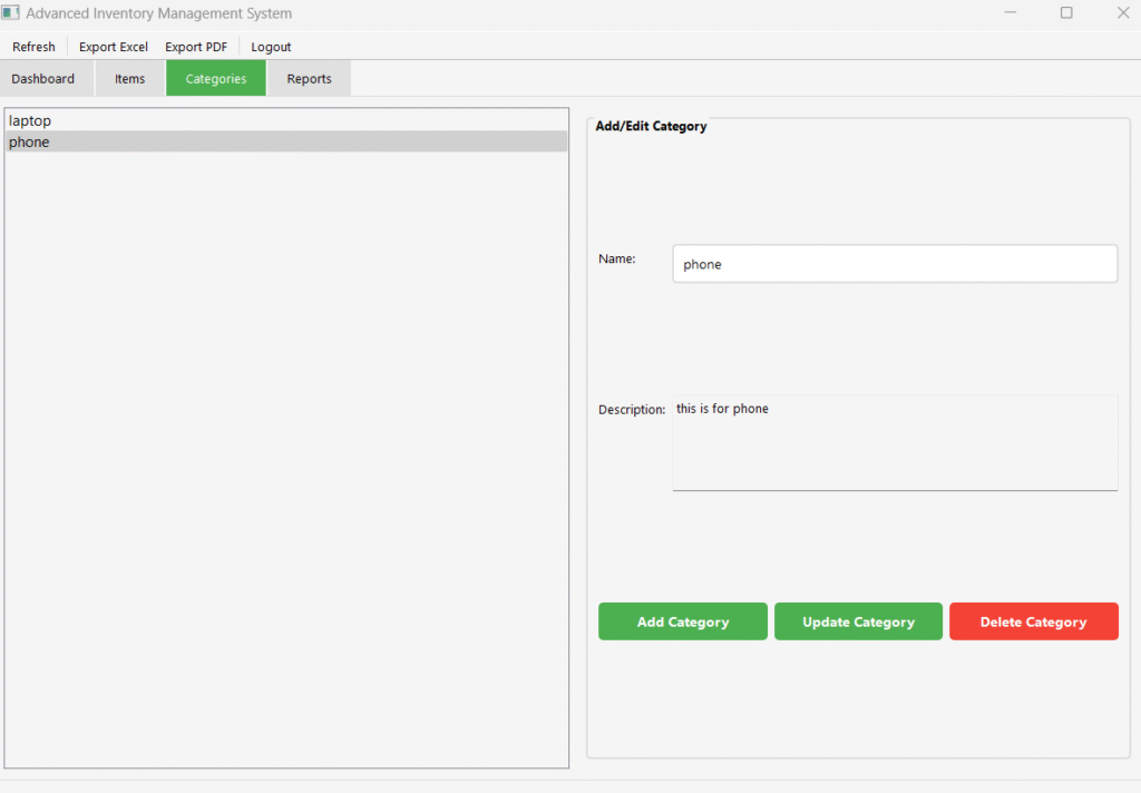 inventory management using python